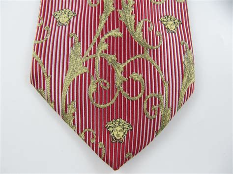 versace tie pink|Versace medusa tie.